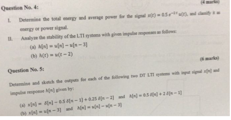 Solved Question No 4 4 Marks I Determine The Total Ener Chegg Com