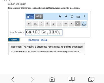 Solved Gallium And Oxygen Express Your Answer As Ions And Chegg Com