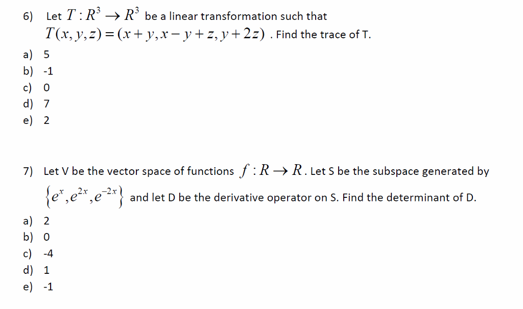 Solved Let T R 3 Rightarrow R 3 Be A Linear Transformatio Chegg Com