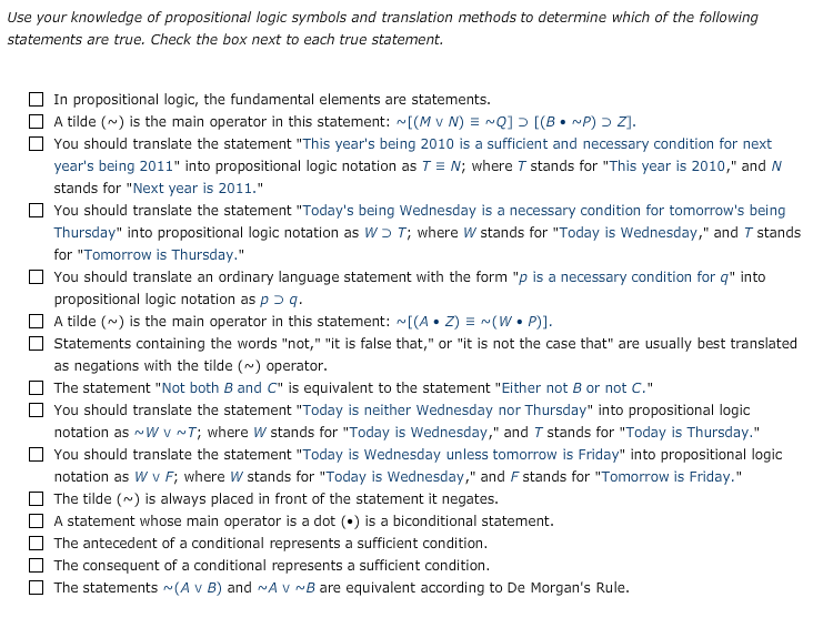Use Your Knowledge Of Propositional Logic Symbols And Chegg Com