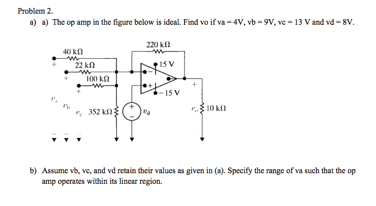 The Op Amp In The Figure Below Is Ideal Find Vo If Chegg Com