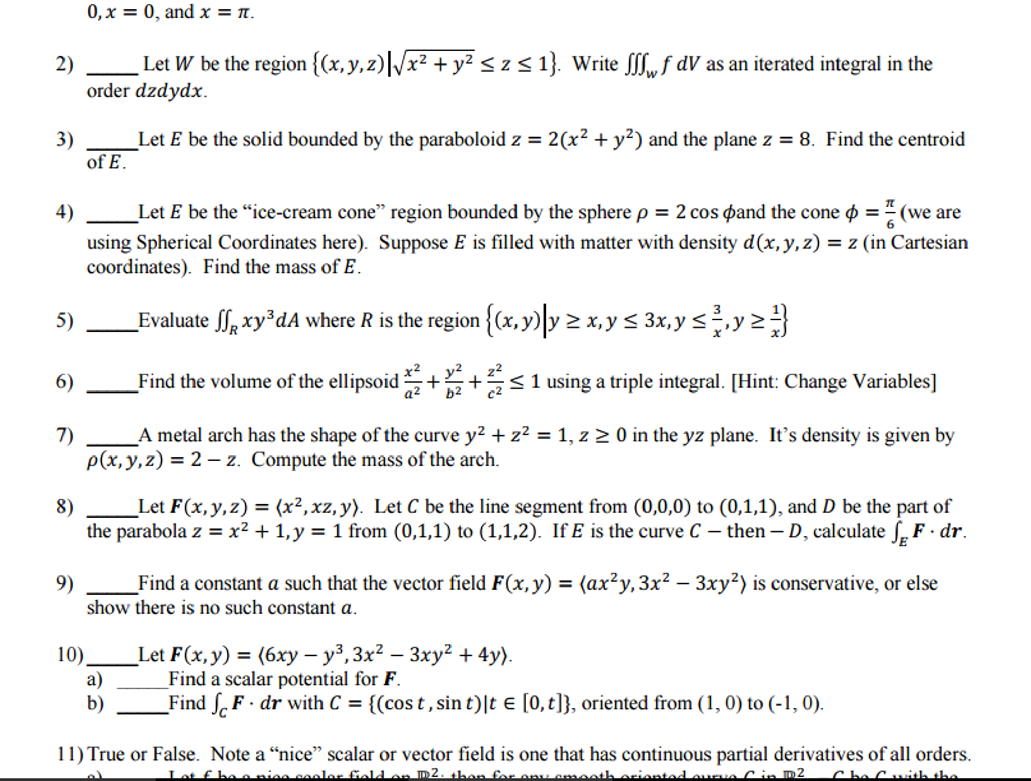 Solved Let W Be The Region X Y Z Squareroot X 2 Chegg Com