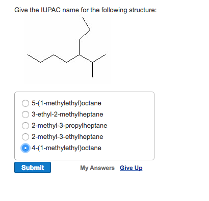 Give The Iupac Name For The Following Structure 5 Chegg 