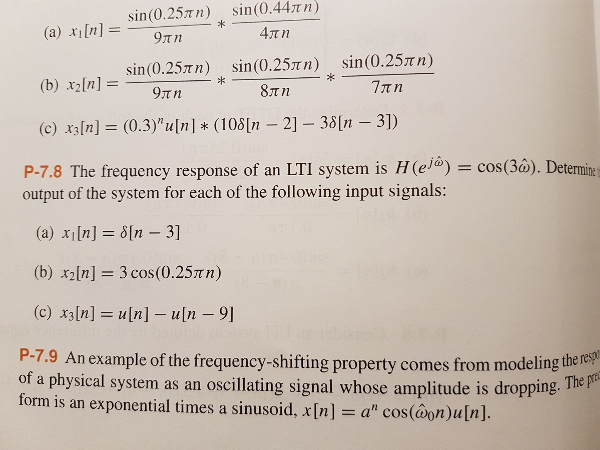 Solved The Frequency Response Of An Lti System Is H E J O Chegg Com