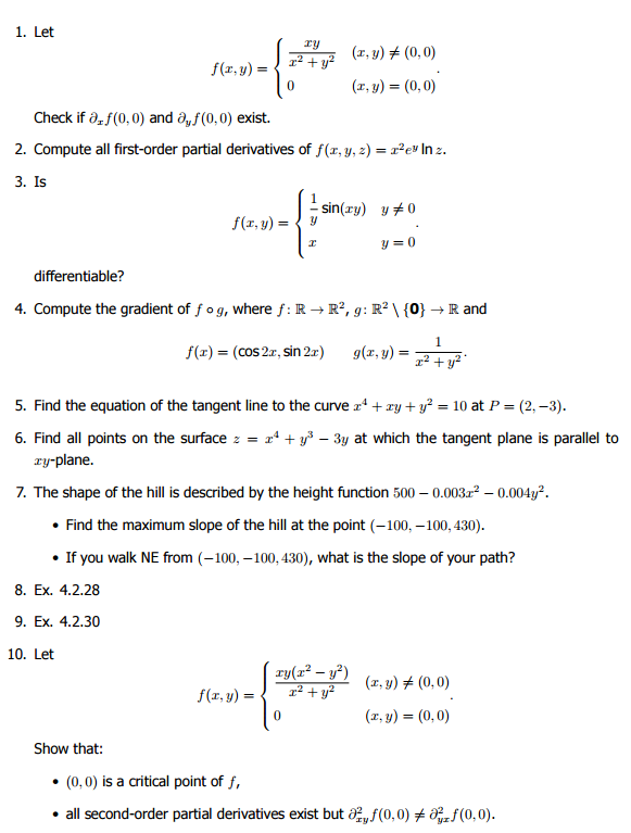 Solved Let F R Y Xy X 2 Y 2 X Y Notequalto 0 0 Chegg Com