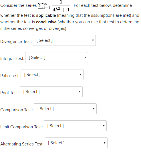 Solved Consider The Series S For Each Test Below Determine Chegg Com