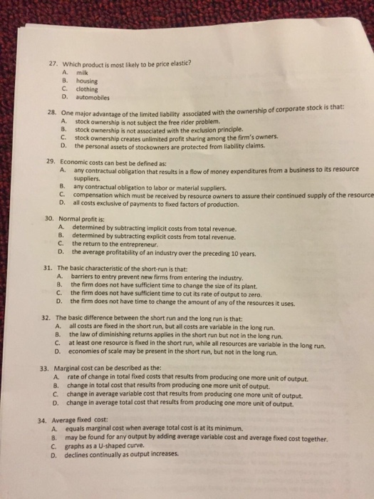 Solved Which product it most likely to be price elastic?