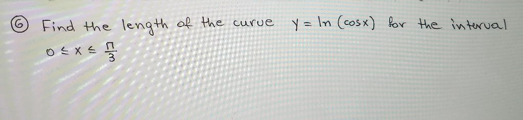 Ln cosx. Length of curve. Find the length of the curve x = e^t + e^-t. How to find Lenght of curve.