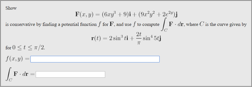 Solved F X Y 6xy 3 9 I 9x 2y 2 2e 2y J Is Cons Chegg Com