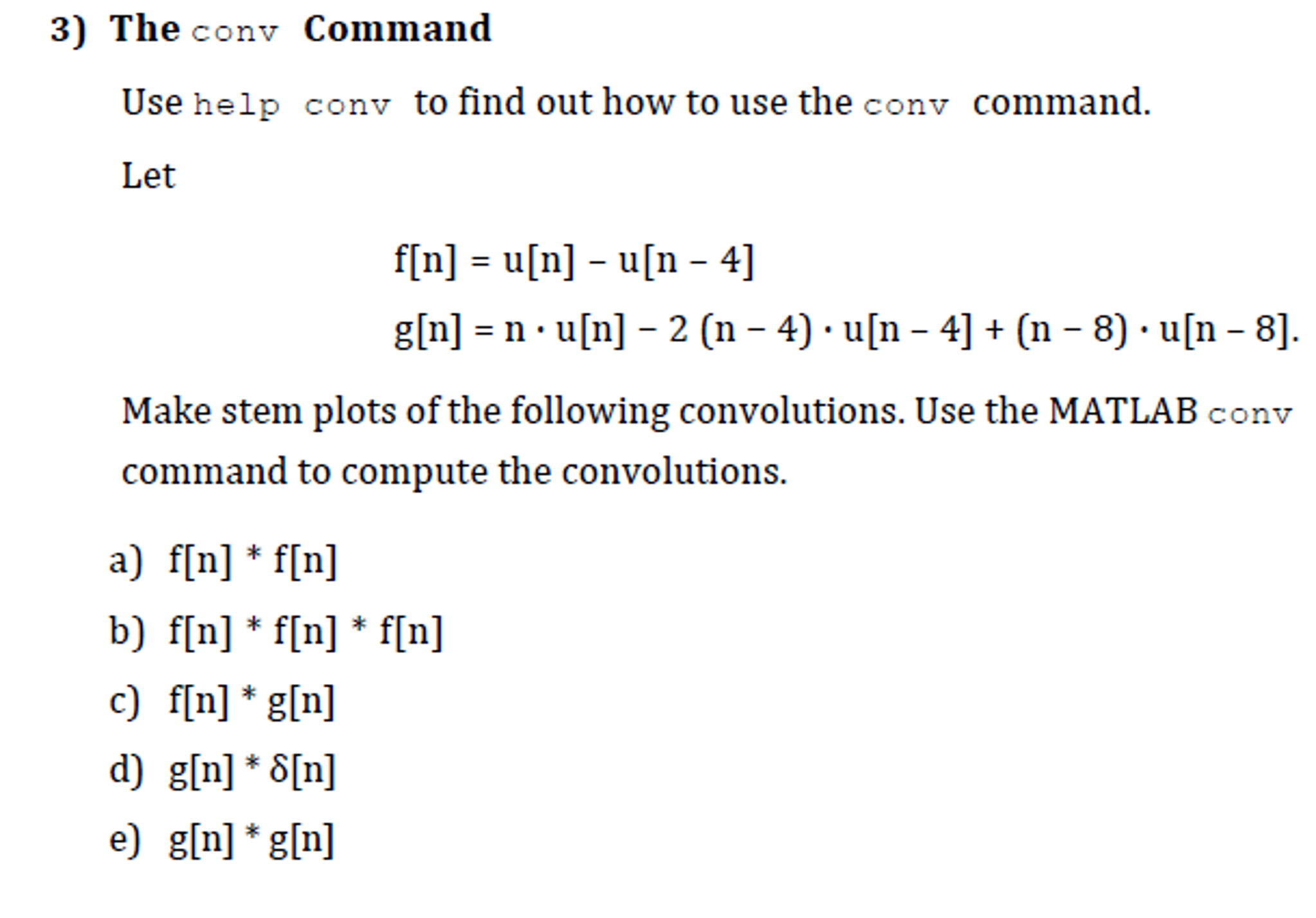 Solved 3 The Co Nv Command Use Help Conv To Find Out How Chegg Com