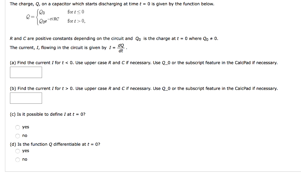 Solved The Charge Q On A Capacitor Which Starts Dischar Chegg Com