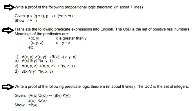 Solved Write A Proof Of The Following Propositional Logic Chegg Com