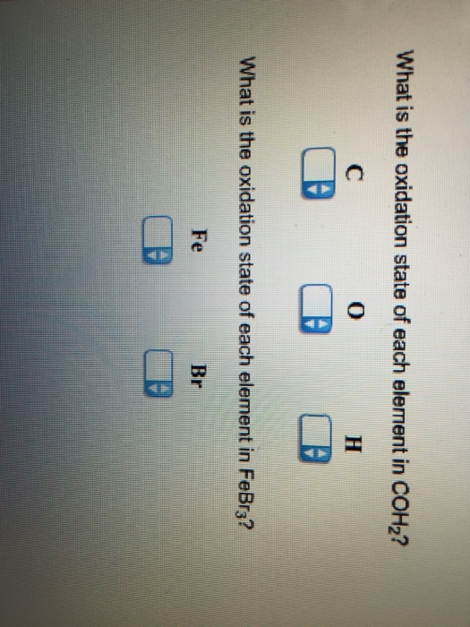 Solved What Is The Oxidation State Of Each Element In COH