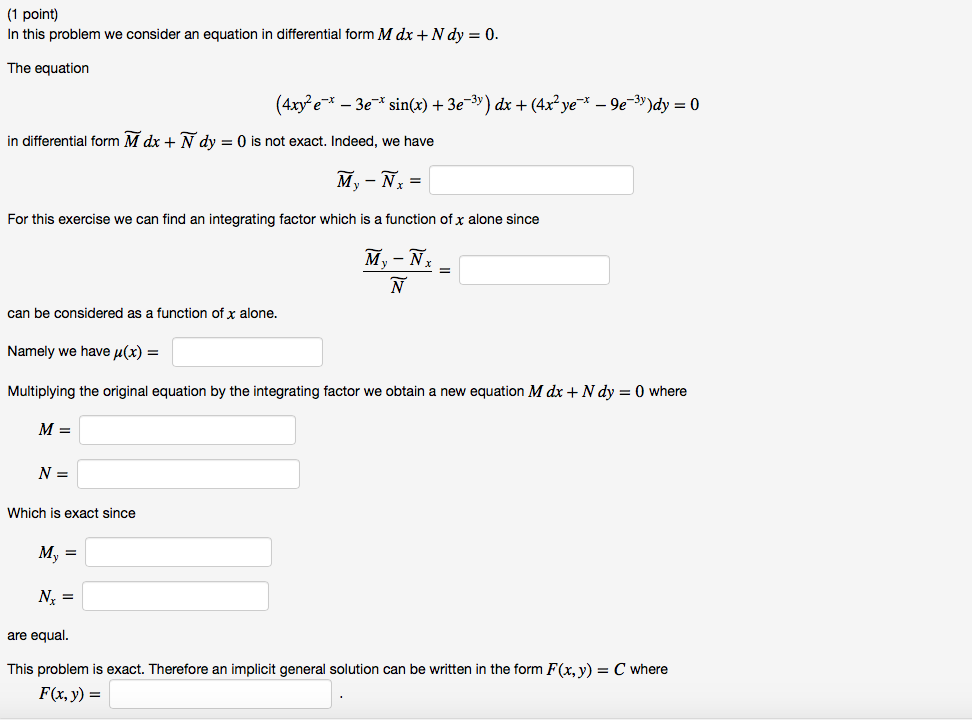 Solved In This Problem We Consider An Equation In Chegg Com