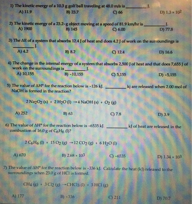 Solved 1 The Kinetic Energy Of A 103 G Golf Ball Traveli Chegg Com