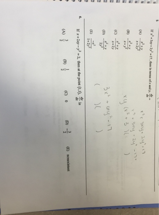 If X 3 3xy 2y 3 17 Then In Terms Of X And Y Chegg Com