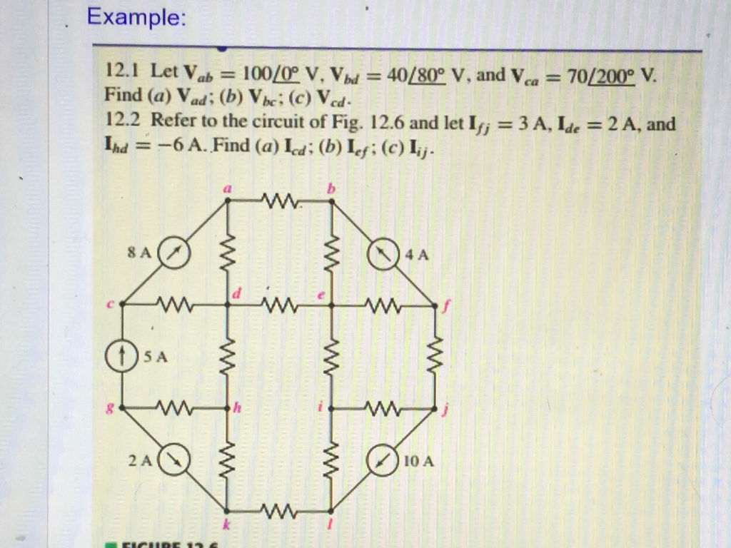 Solved Example 12 1 Let Vas 100 0 V Vm 40 80 V A Chegg Com