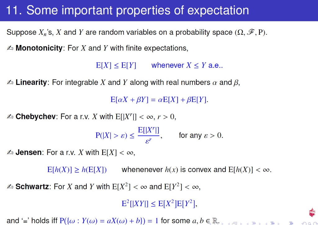 Solved 11 Some Important Properties Of Expectation Suppo Chegg Com