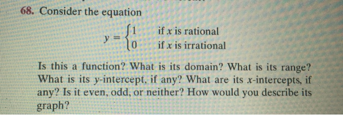 Consider The Equation Y 1 If X Is Rational 0 If X Chegg Com