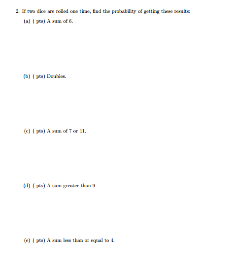 Find the probability of getting more than 7 when two dice are