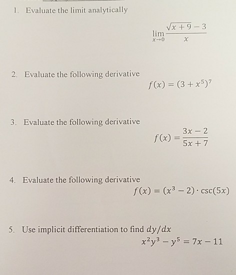 1 2 finding limits analytically homework answers image