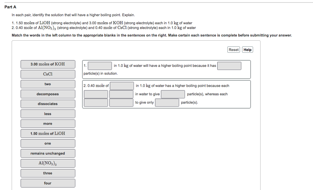 Solved Part A In Each Pair, Identify The Solution That Wi