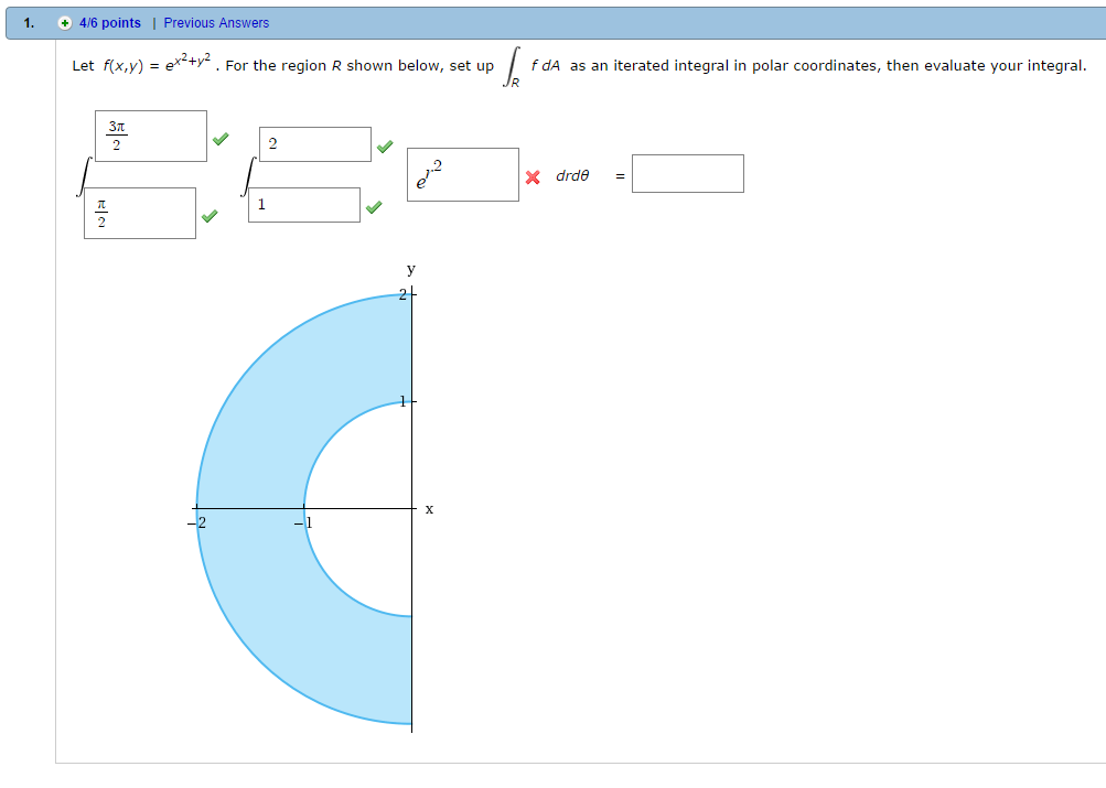 Solved Let F X Y Ex 2 Y 2 For The Region R Shown Be Chegg Com