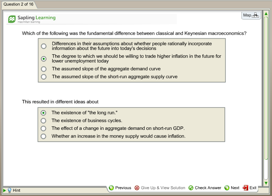 Solved Question 2 Of 16 Map Sapling Learning Macmillan Wh 8560