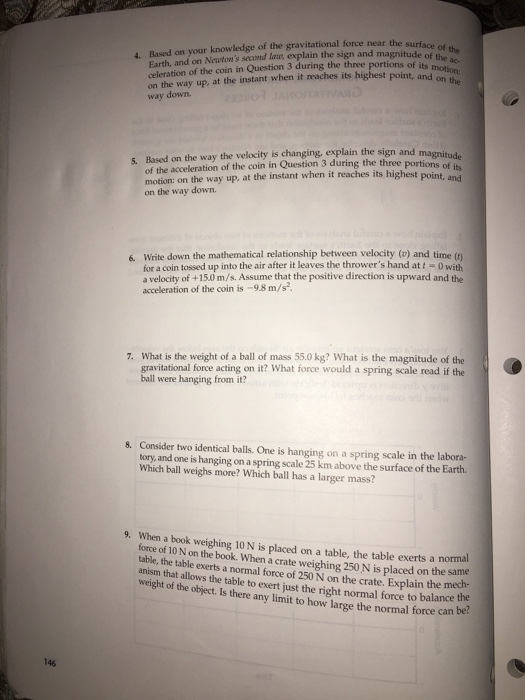 Partners Homework For Lab 6 Gravitational Forces Chegg 