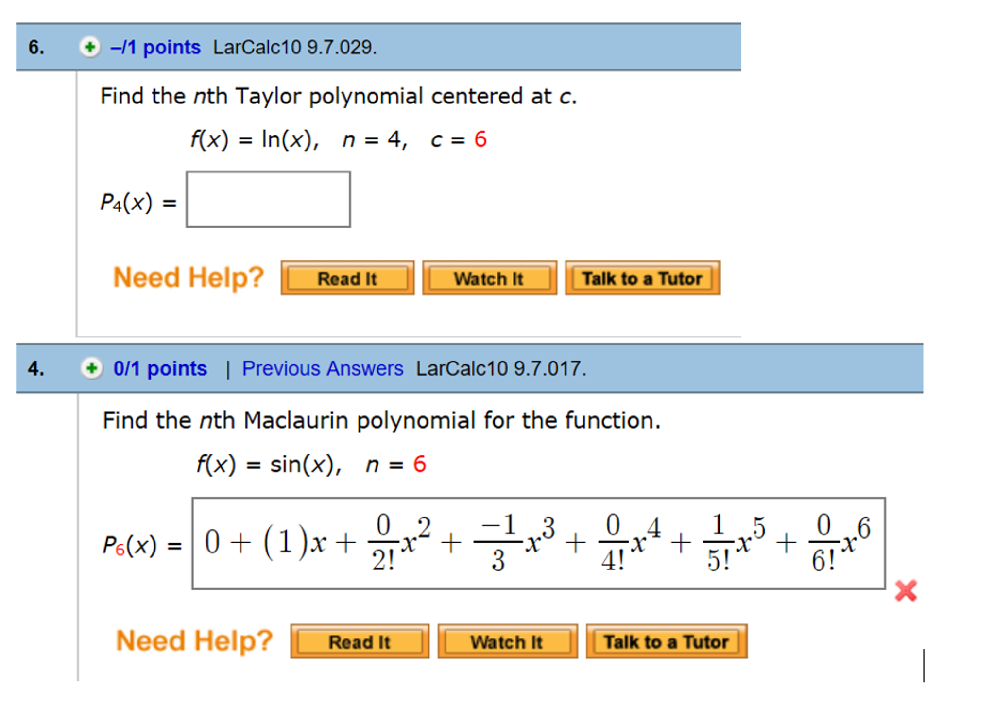 Solved Find The Nth Taylor Polynomial Centered At C F X Chegg Com