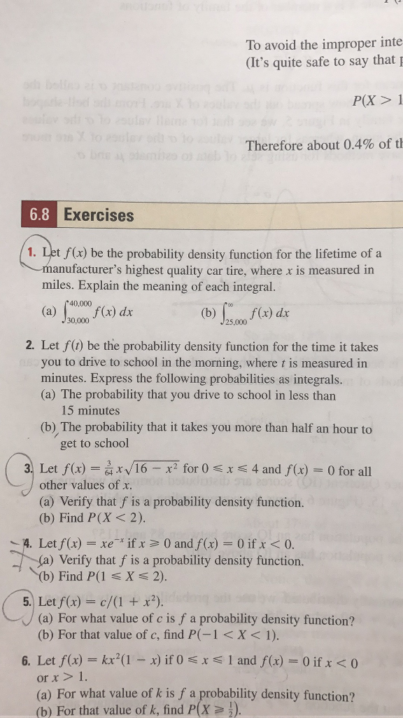 Solved Let F X Be The Probability Density Function For - 