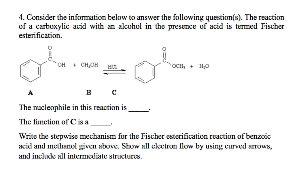 fischer esterification mechanism carboxylic acid