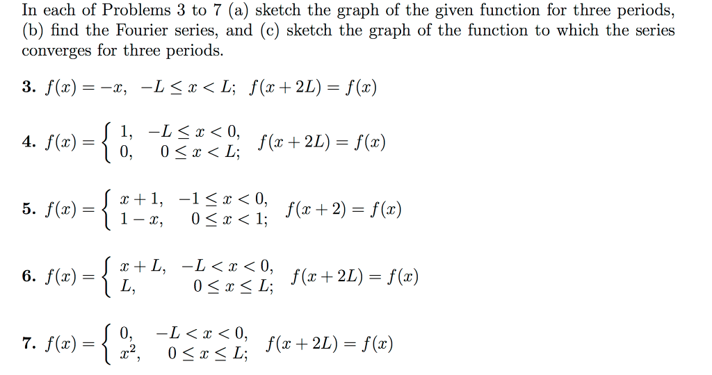 Solved In Each Of Problems 3 To 7 A Sketch The Graph Of