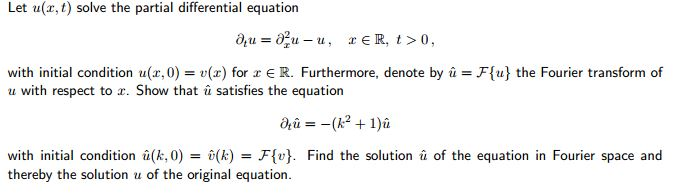 Solved Let U X T Solve The Partial Differential Equation Chegg Com