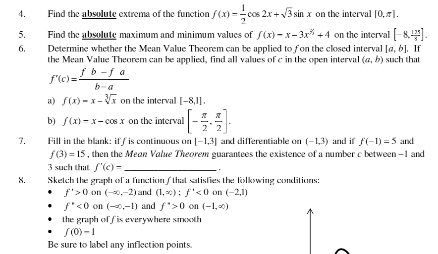 Solved Find The Absolute Extrema Of The Function F X Chegg Com