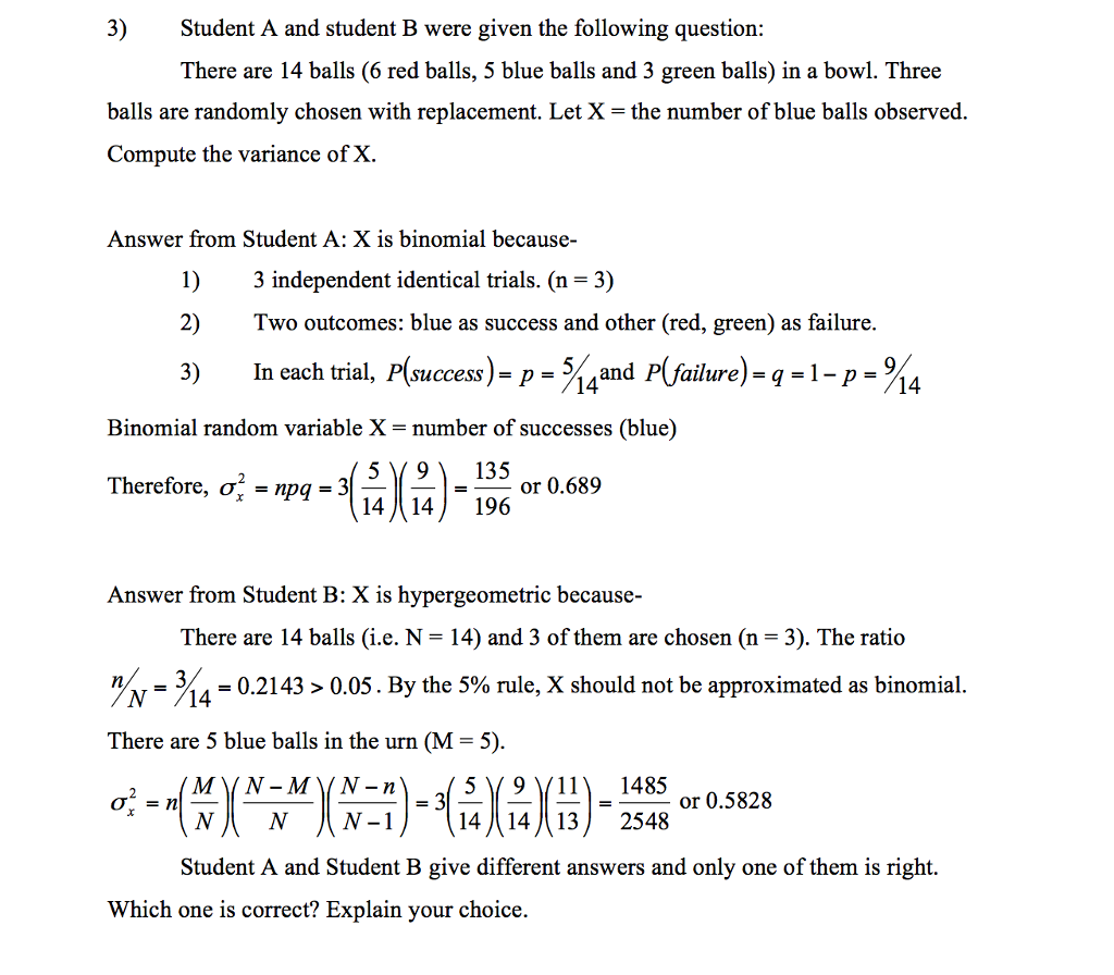 Solved Student A and student B were given the following | Chegg.com