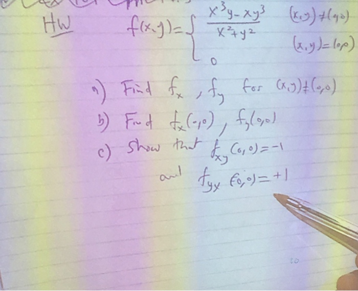 Solved F X Y X 3y Xy 3 X 2 Y 2 X Y Notequalto Chegg Com