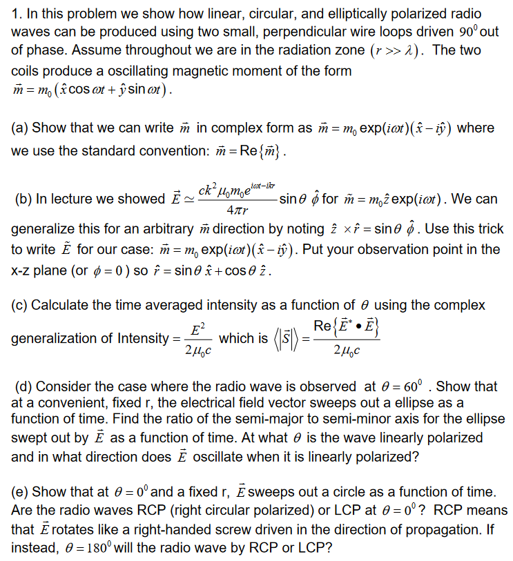 Solved 1 In This Problem We Show How Linear Circular A Chegg Com