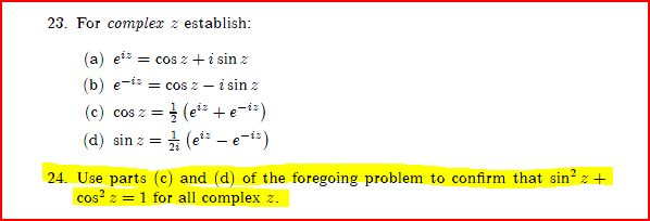 For Complex Z Establish A E Iz Cos Z I Sin Z Chegg Com