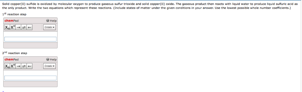 Solved Solid Copper(II) Sulfide Is Oxidized By Molecular