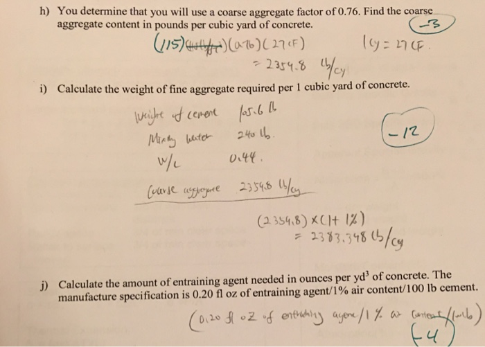 Solved Problem 6 Concrete Mix Design 60 Points You Are