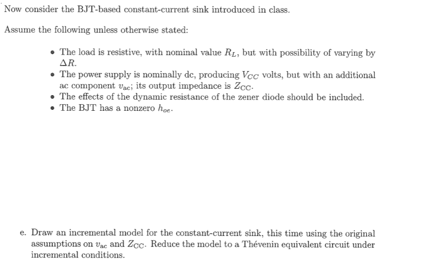 Now Consider The Bjt Based Constant Current Sink I