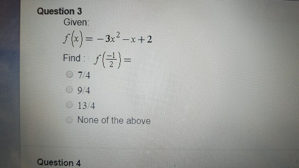 f x 2 )= 3x 2 3x 4