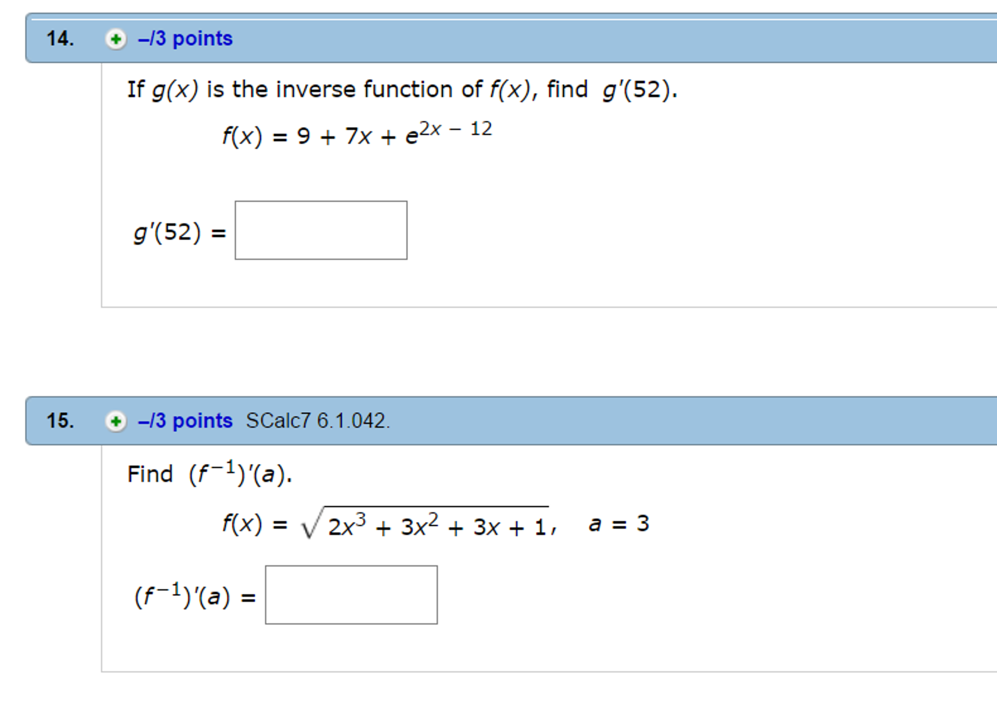 Solved If G X Is The Inverse Function Of F X Find G 52 Chegg Com