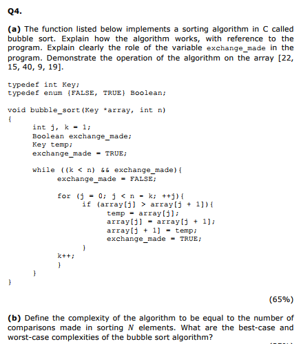 Bubble sort program in C 