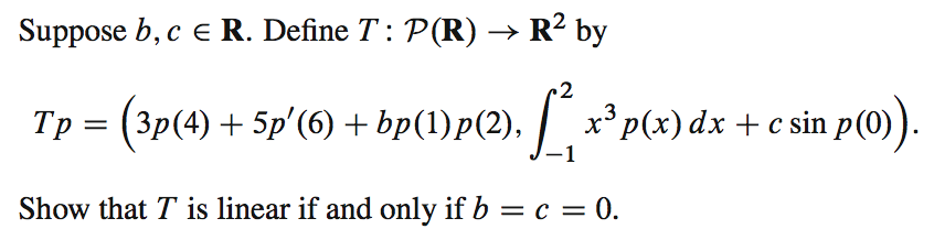 Solved Suppose B C R Define T P R R2 By Tp 3p 4 Chegg Com