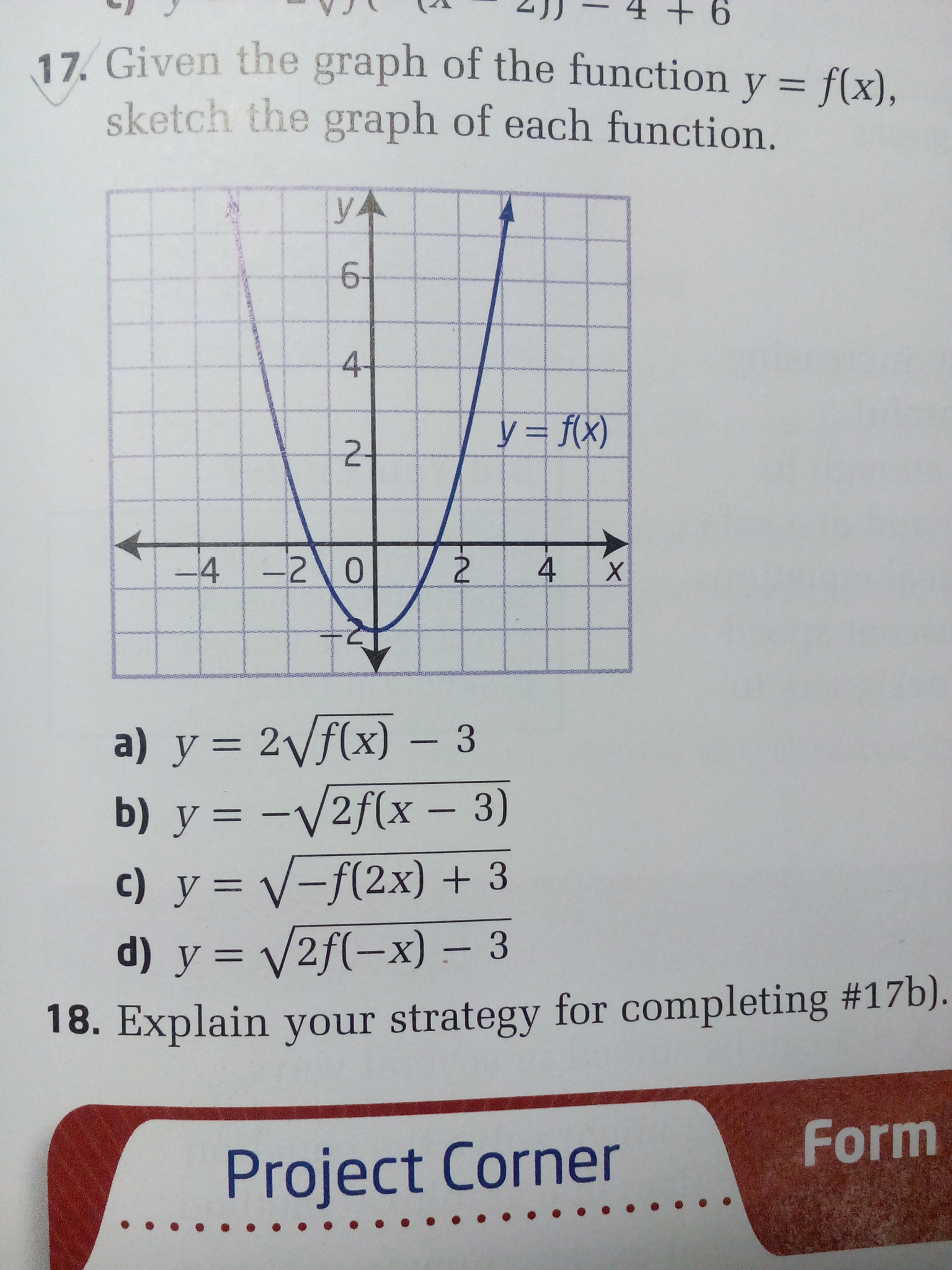 Solved Given The Graph Of The Function Y F X Sketch The Chegg Com