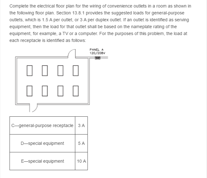 Complete The Electrical Floor Plan For The Wiring Chegg Com