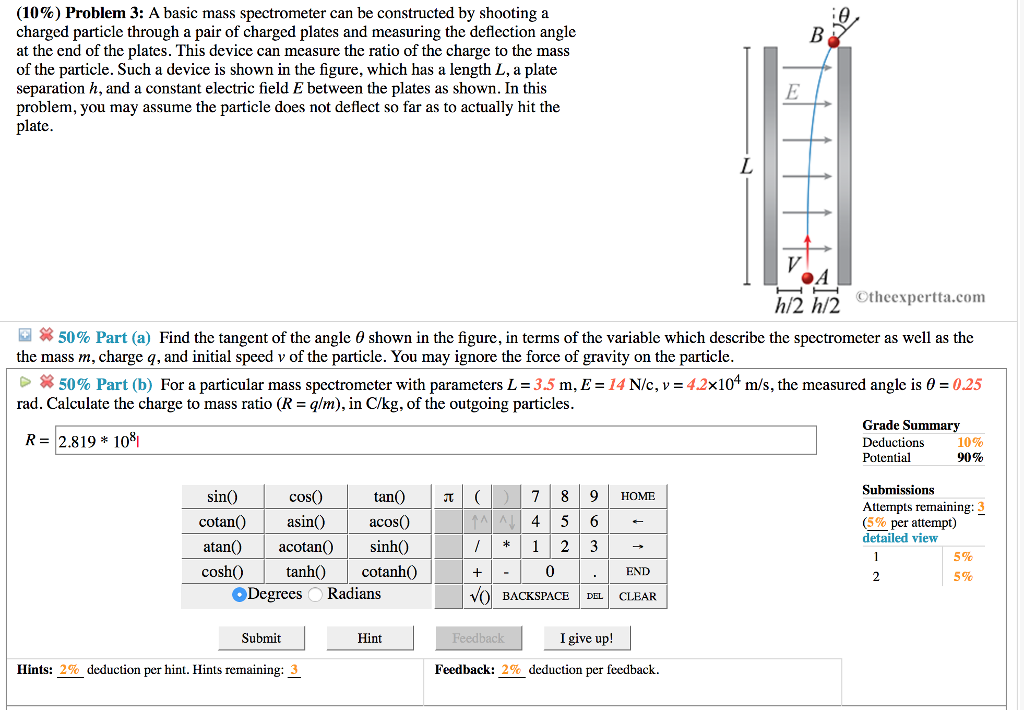 Solved (10) Problem 3 A Basic Mass Spectrometer Can Be