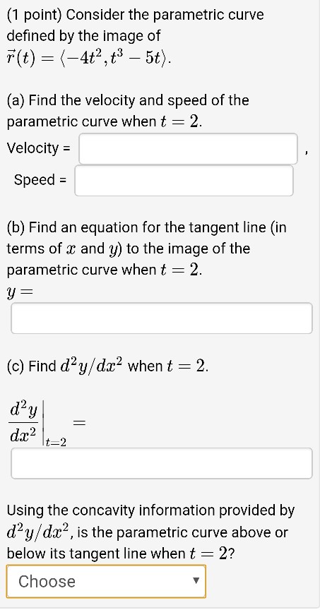 Hw 6.3.1 applications of parametric equations answers picture